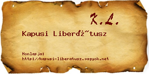 Kapusi Liberátusz névjegykártya